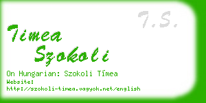 timea szokoli business card