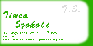 timea szokoli business card